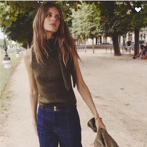 MOHAIR-BLEND SCARF-COLLAR TOP